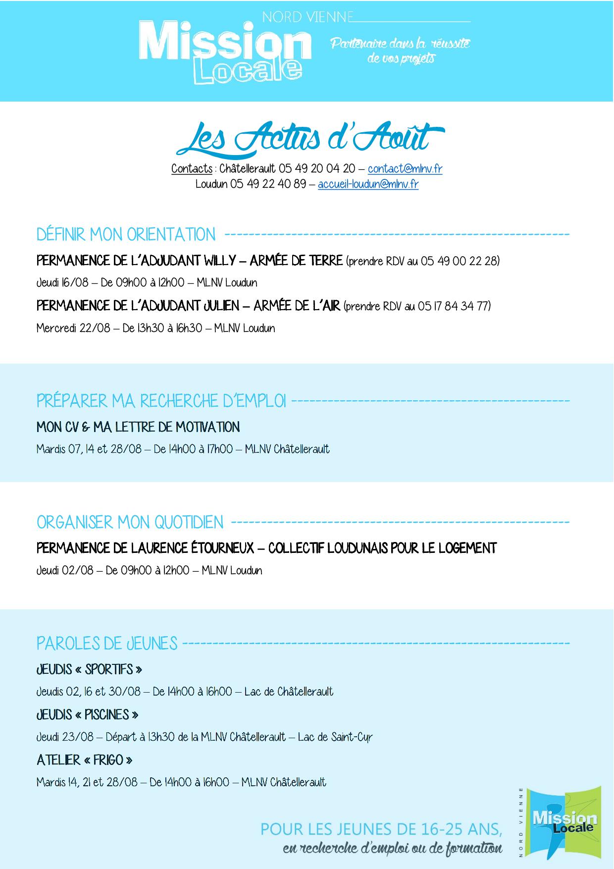 Les actus d’août 2018