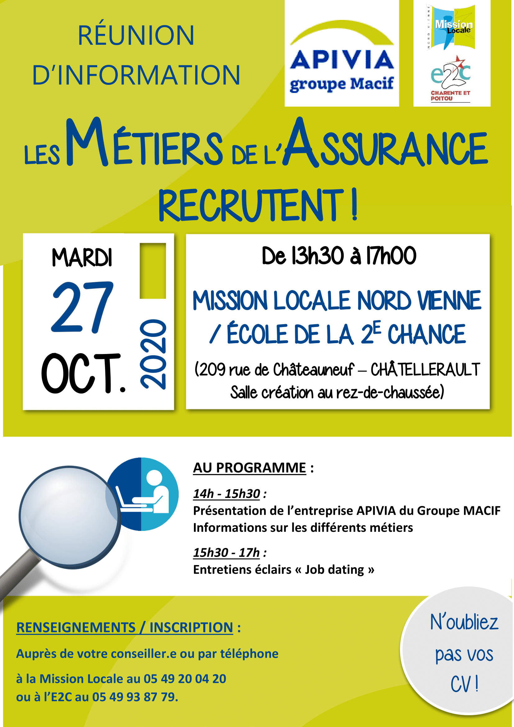 RÉUNION D’INFORMATION : LES MÉTIERS DE L’ASSURANCE