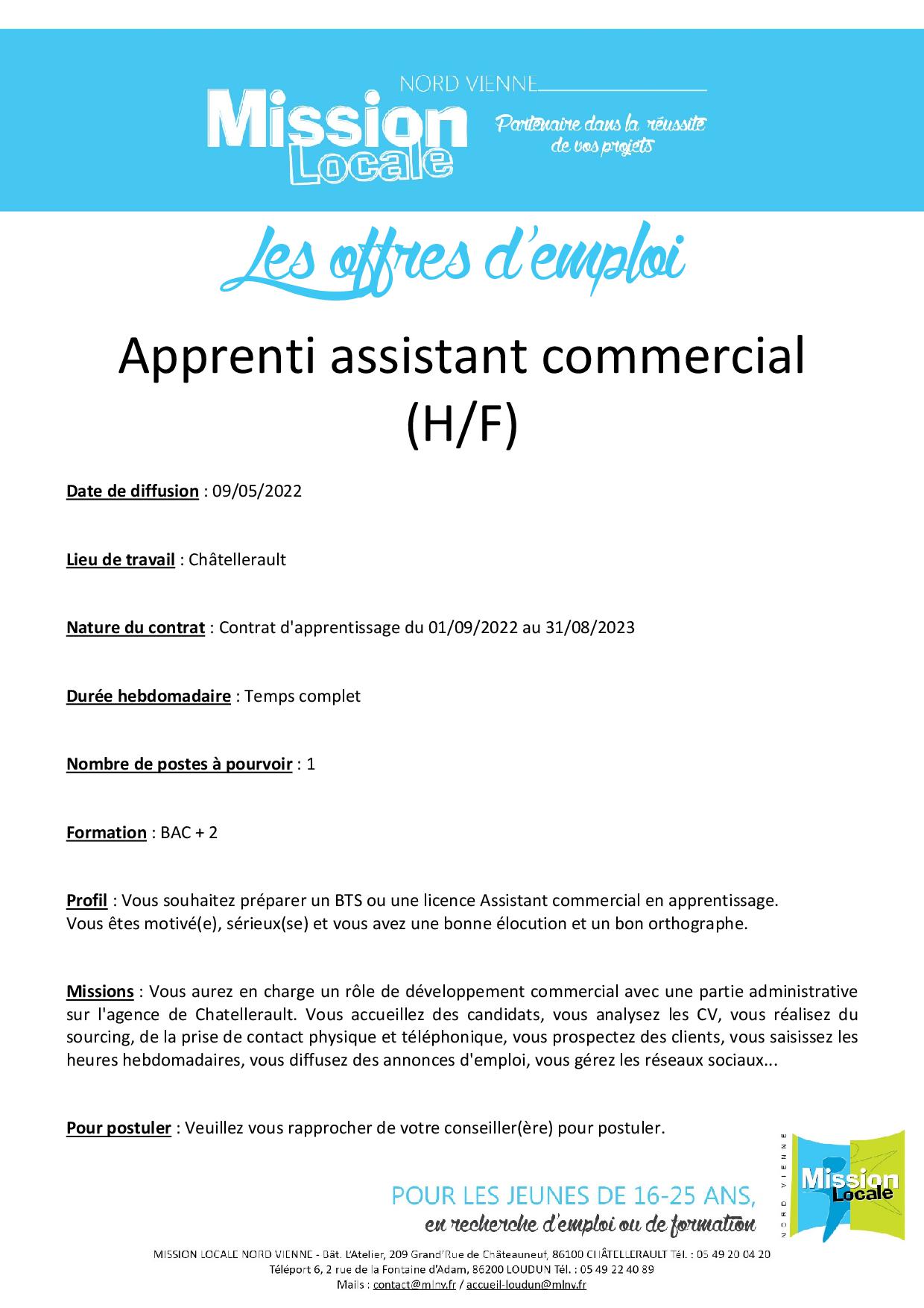 Apprenti assistant commercial (H/F)