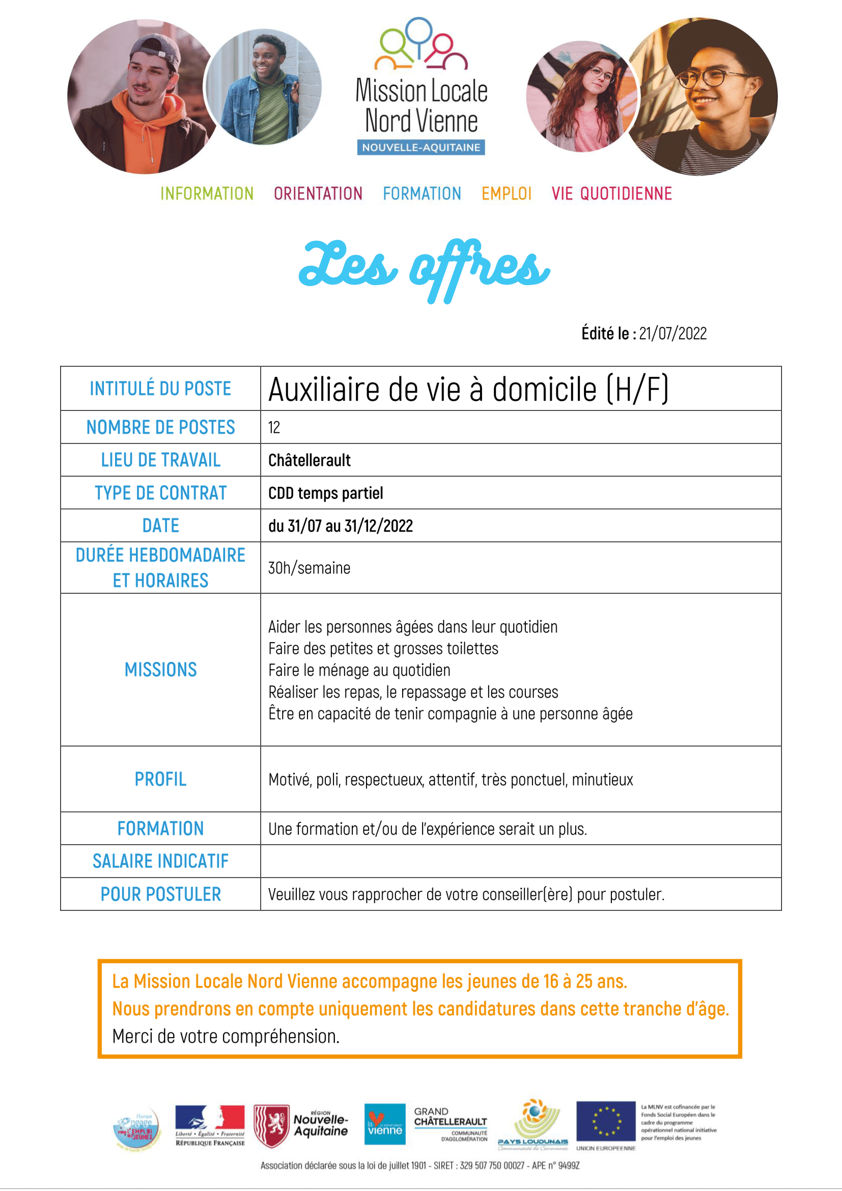 Auxiliaires de vie à domicile (H/F)