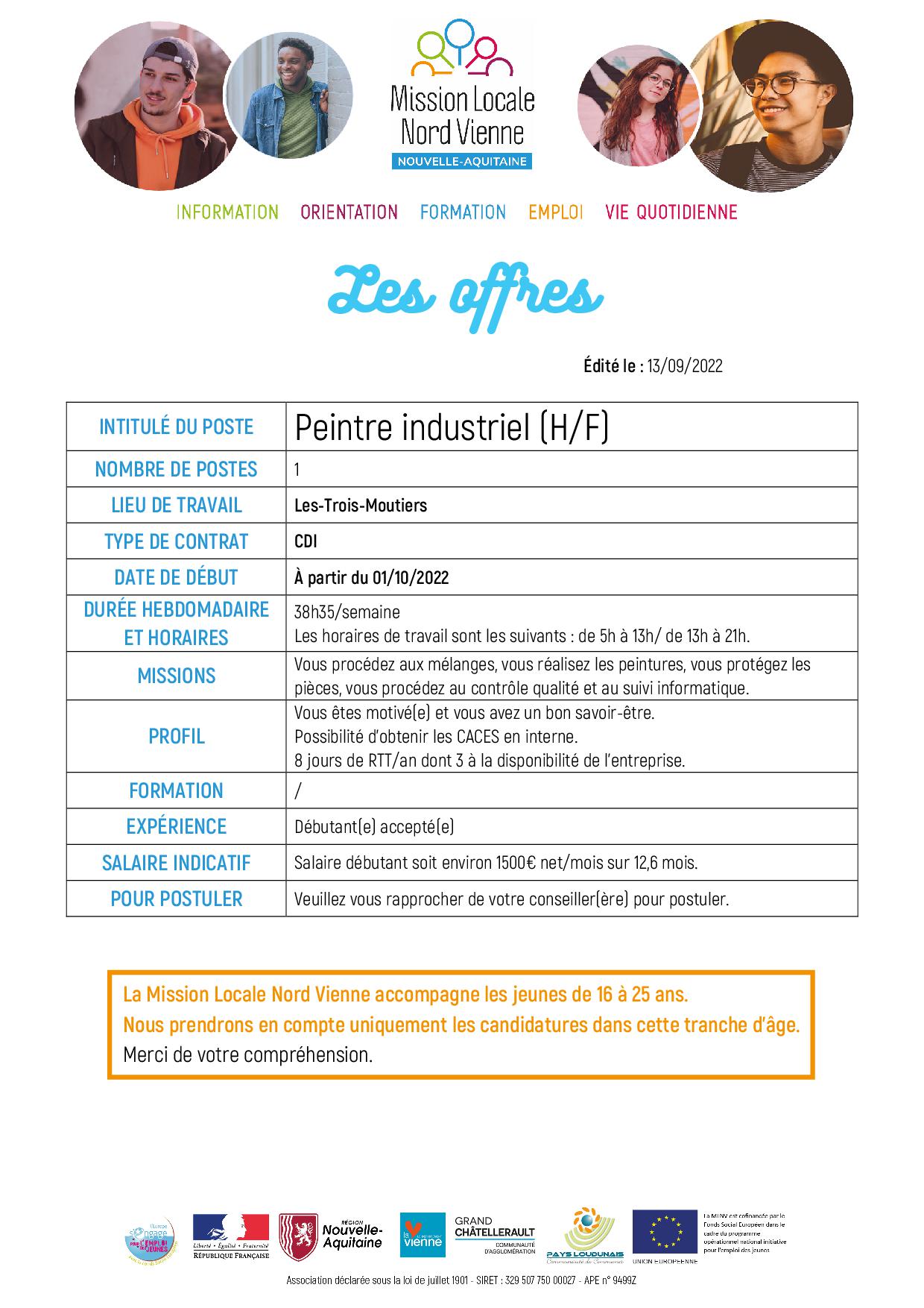 Peintre industriel (H/F)