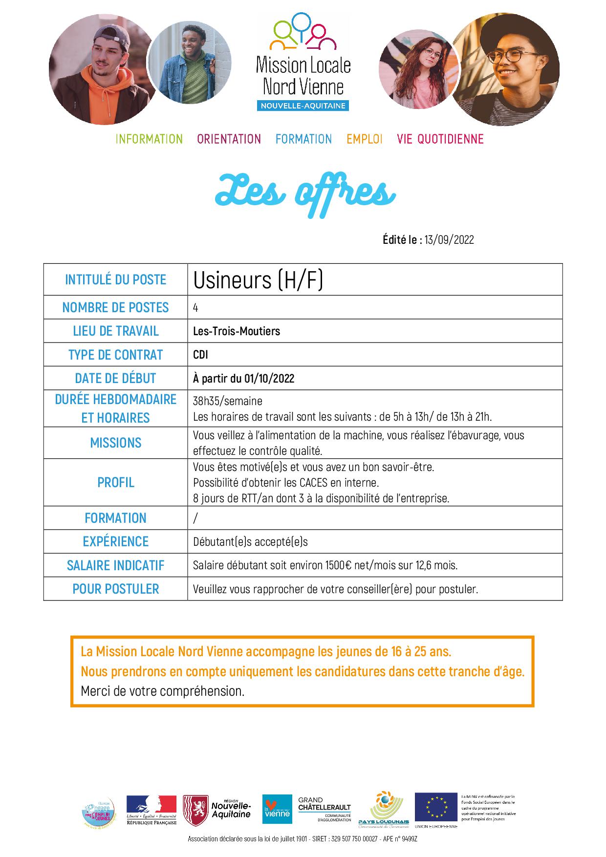 Usineurs (H/F)