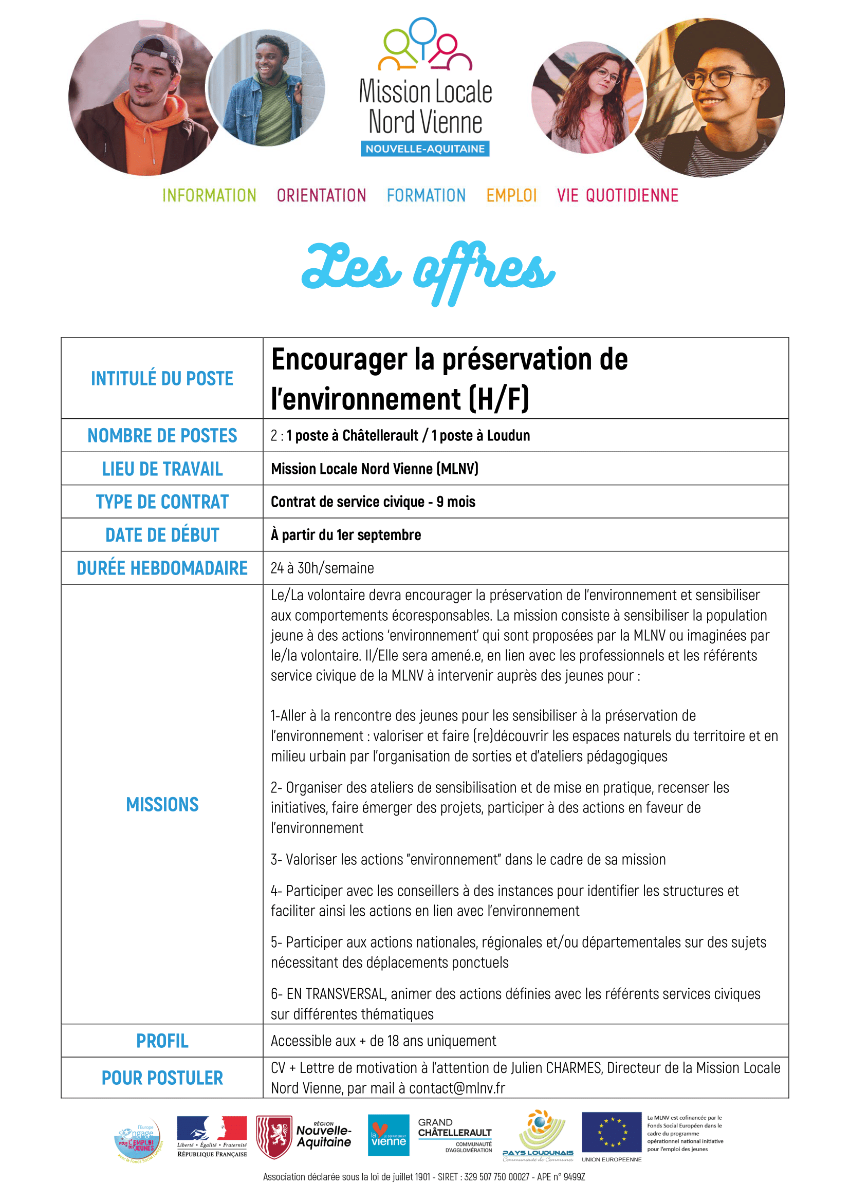 Service civique – Encourager la préservation de l’environnement