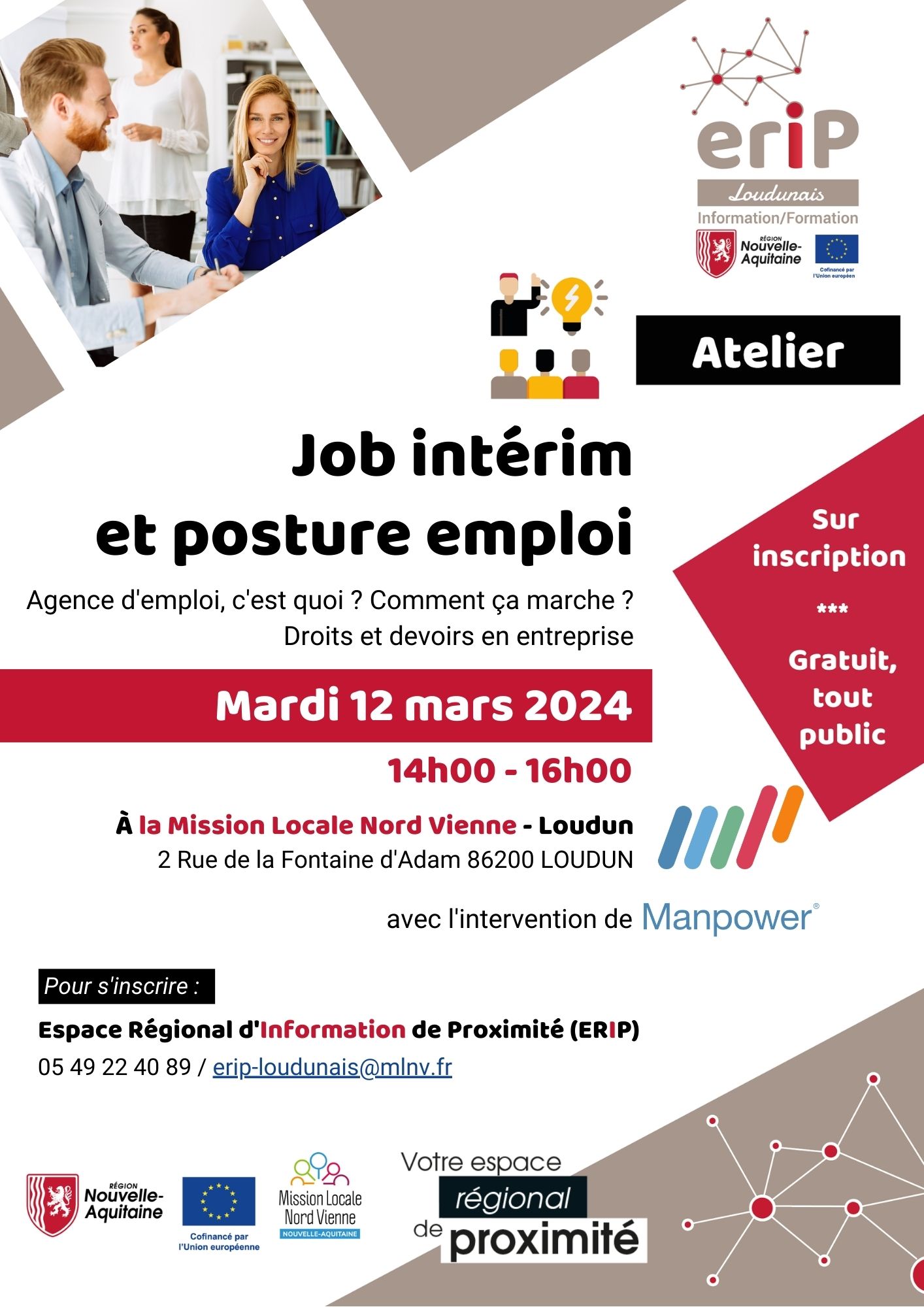 ERIP LOUDUNAIS : ATELIER JOB INTÉRIM ET POSTURE EMPLOI !