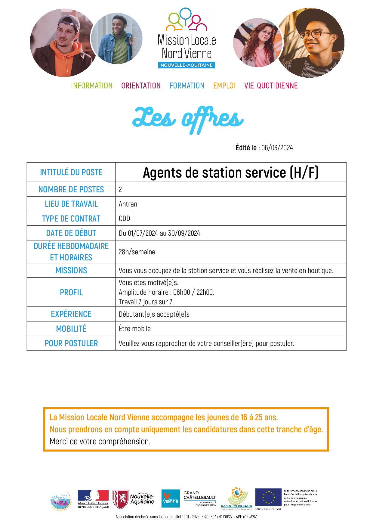 Agents de station service (H/F)