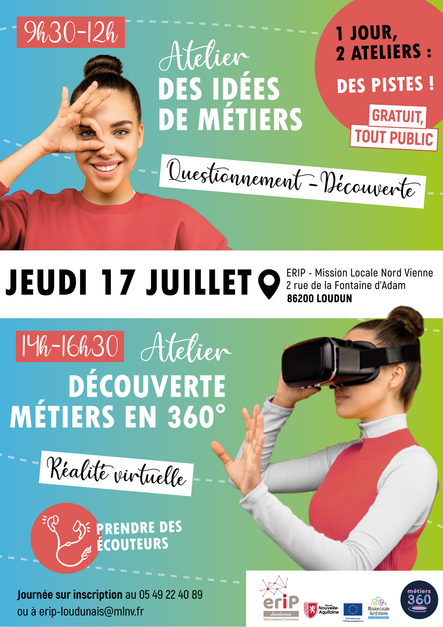JOURNÉE ATELIERS DES IDÉES DE MÉTIERS & DÉCOUVERTE MÉTIERS EN 360° !