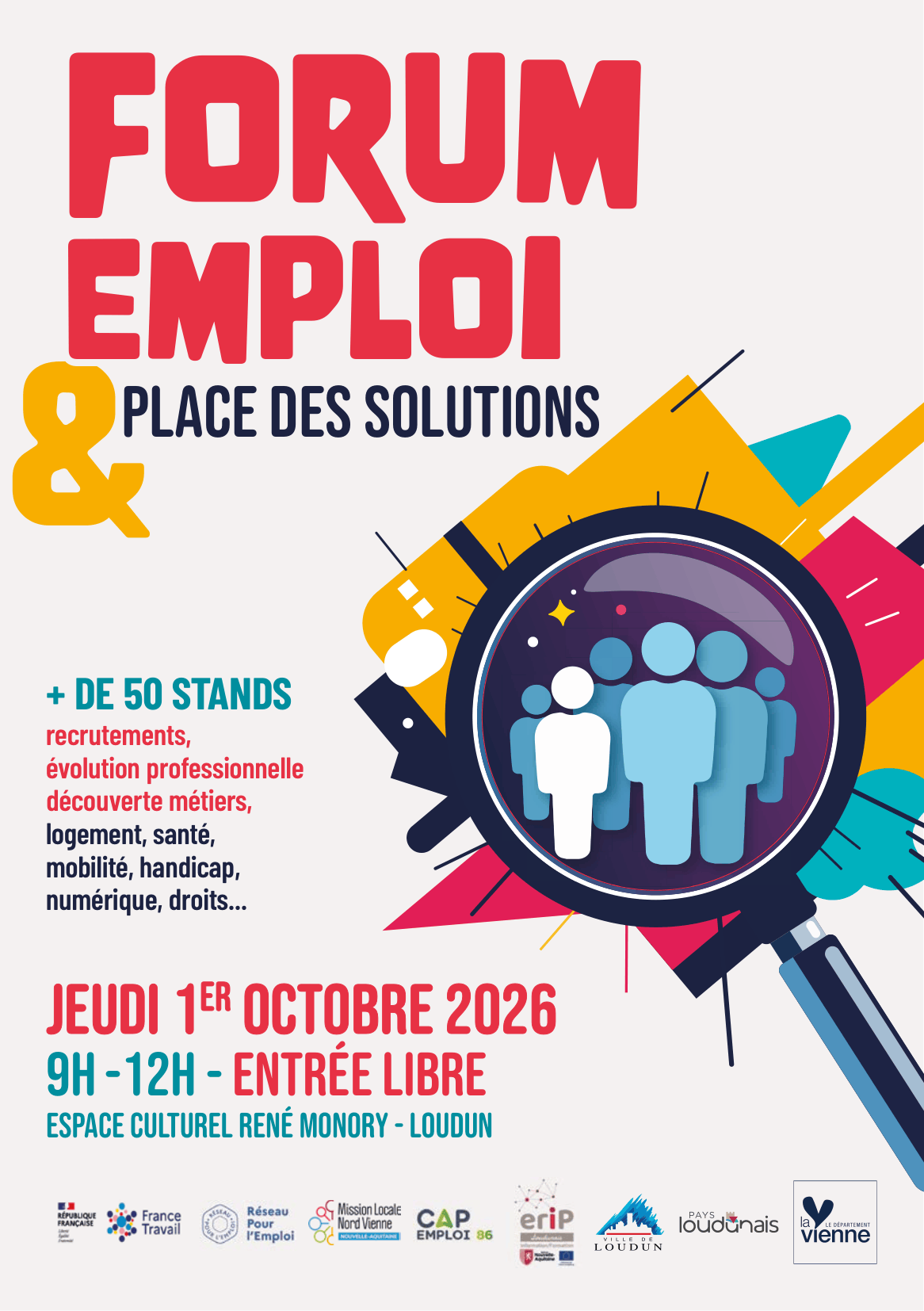 Forum emploi & Place des solutions – Loudun – 1 Oct. 2026