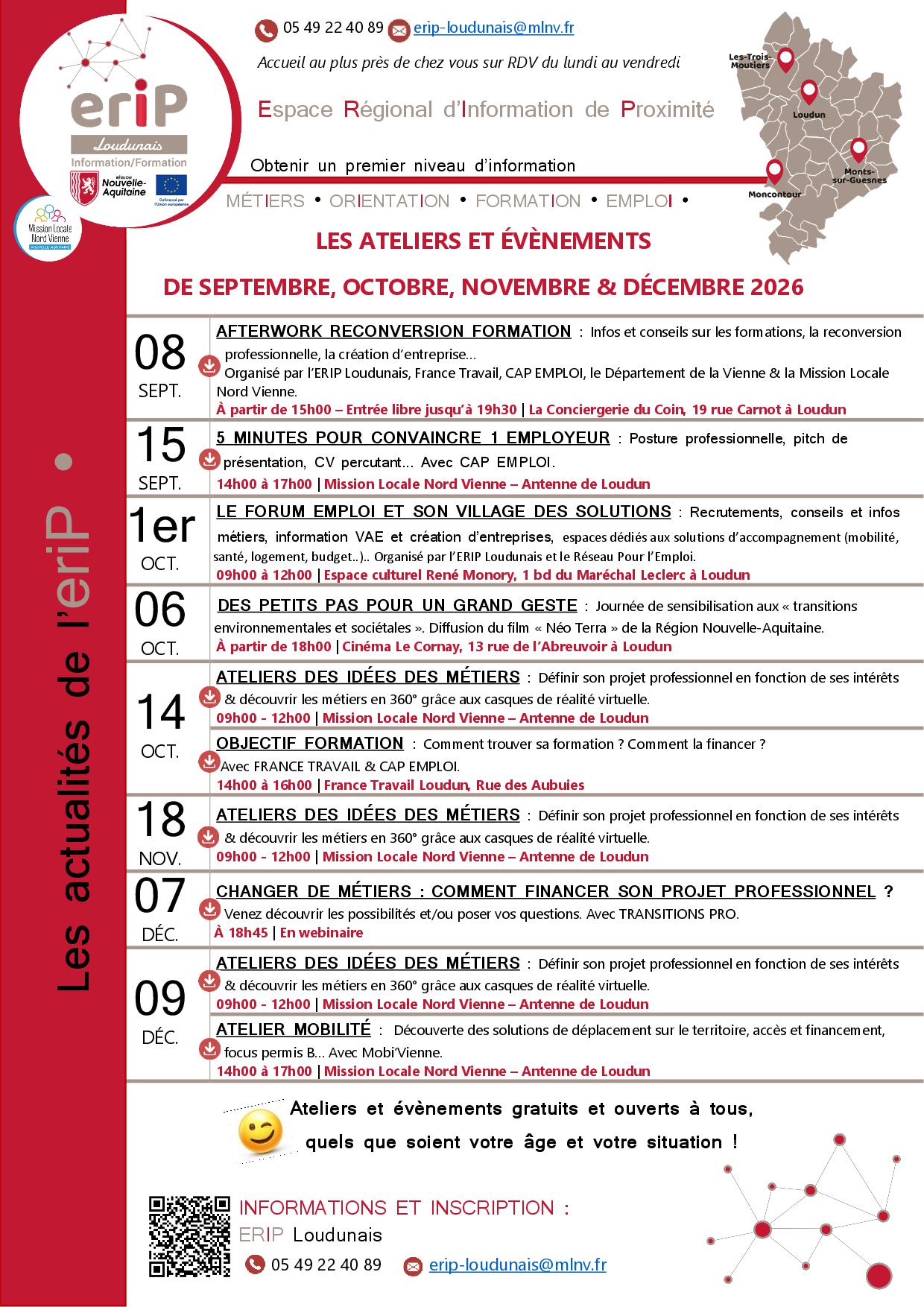 ERIP LOUDUNAIS : LES ACTUS DE SEPTEMBRE, OCTOBRE, NOVEMBRE & DÉCEMBRE 2026 !